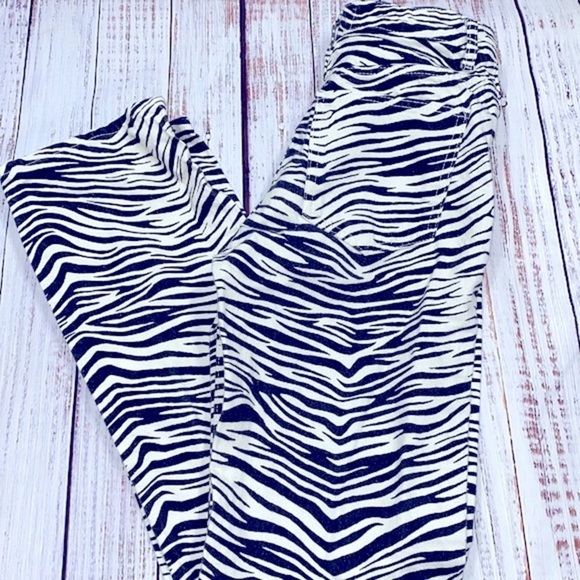 ZARA zebra print high rise jeans size 2 - Picture 6 of 11